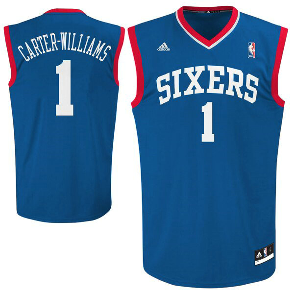 Camiseta Michael Carter-Williams 1 Philadelphia 76ers adidas Azul Nino